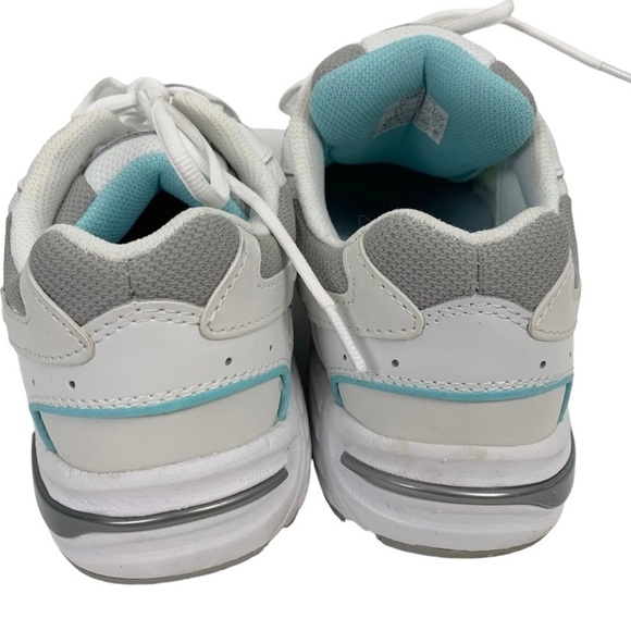 VIONIC Walking Classic Leather Orthopedic Sneakers White Aqua Blue Size 8.5 M - Picture 5 of 11